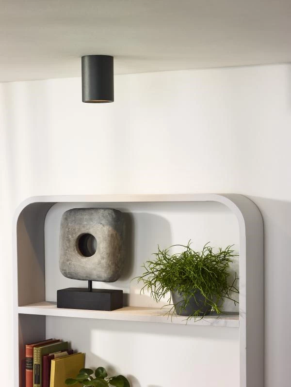 Lucide BENTOO-LED - Plafondspot - Ø 8 cm - LED Dimb. - GU10 - 1x5W 3000K - Grijs - sfeer 1